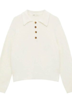 Fuzzy polo sweater