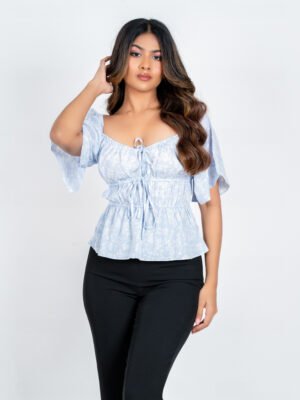 Front Tie-up printed Top