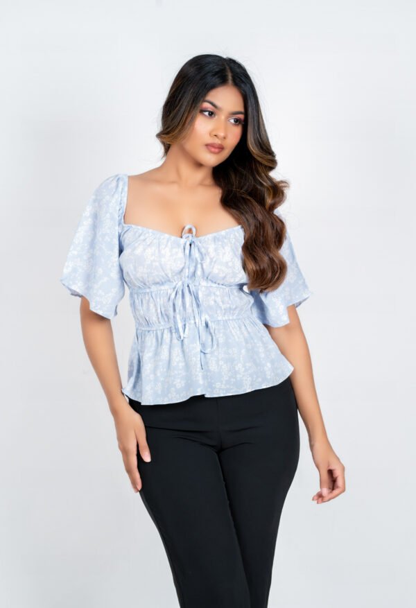 Front Tie-up printed Top