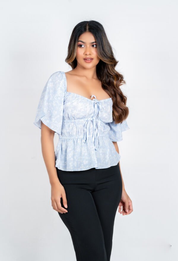 Front Tie-up printed Top