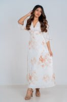 Printed Batwing Sleeve Dress