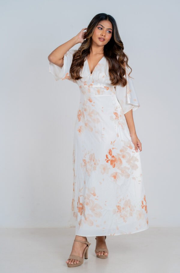 Printed Batwing Sleeve Dress