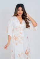 Printed Batwing Sleeve Dress
