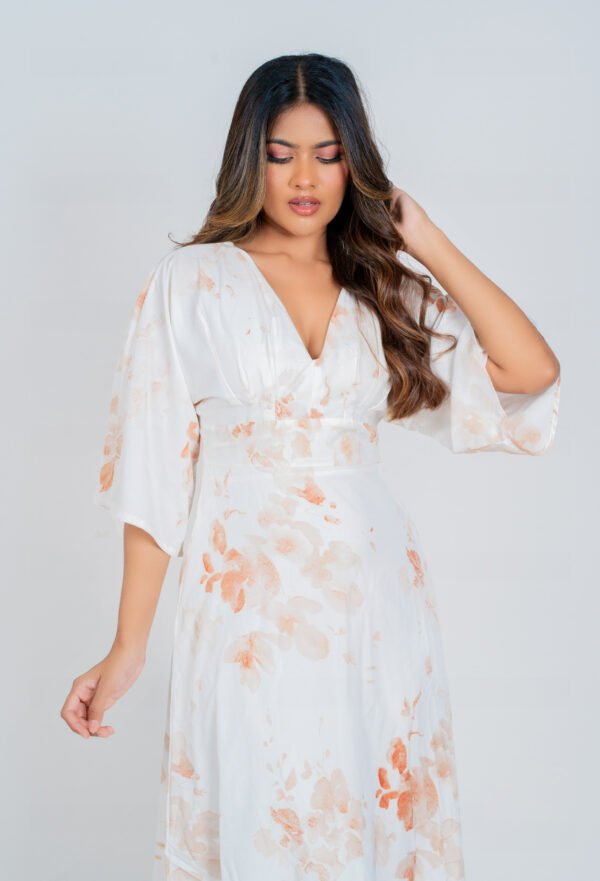 Printed Batwing Sleeve Dress