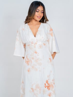 Printed Batwing Sleeve Dress