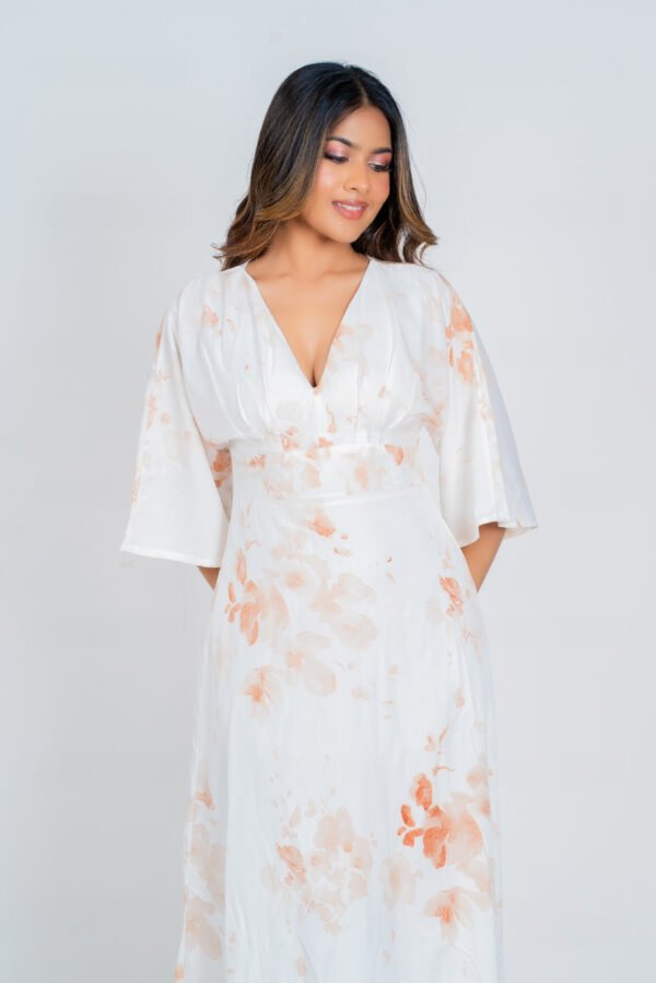 Printed Batwing Sleeve Dress